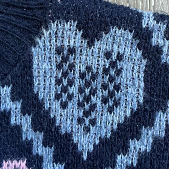 Vintage Separate Issue Women’s Heart Sweater Blue Pink Knit USA‎ Medium 80s 90s - Picture 8 of 11